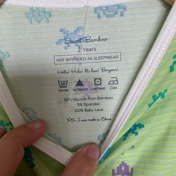 Sweet Bamboo 2T green soft bamboo onesie - Picture 2 of 8